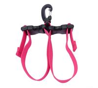 Double Buckle Fin Keeper Strap with ABS Buckles and Metal Hook for Secure and Adjustable Hanging of Diving Fins on Backpacks or Dive Gear (Pink)