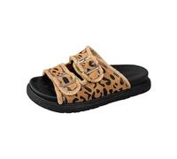 Double Buckle Platform Beach Sandals Casual Flat Slide Shoes With Wide Band And Comfortable Sole Simple Sandal, Endless Sunshine