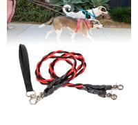 Double Bungee Dog Leash - 2-Stage Shock Absorbing Training Tool | 360° Swivel for All Breeds | Padded Handle & Tangle-Free Design (Red)