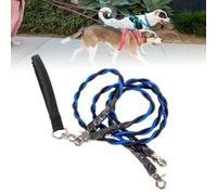 Double Bungee Dog Leash - 2-Stage Shock Absorbing Training Tool | 360° Swivel for All Breeds | Padded Handle & Tangle-Free Design (Blue)