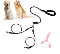 Double Bungee Dog Leash,360° Swivel No Tangle Leash 2/3 Dogs,Lead Coupler for Medium Large Dogs,Comfortable Reflective Dual Dog Splitter for Running Walking Training