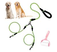 Double Bungee Dog Leash,360° Swivel No Tangle Leash 2/3 Dogs,Lead Coupler for Medium Large Dogs,Comfortable Reflective Dual Dog Splitter for Running Walking Training