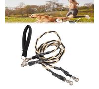 Double Bungee Leash - 1st Step Training Tool,360° Rotation No Tangle Leash for 2 Dogs,Double Bungee Dog Leashs with Padded Handles for Small/Medium/Large Breeds (Gold/Black, XL-Up to 165 pounds)