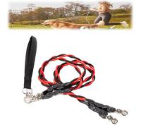 Double Bungee Leash - 1st Step Training Tool,360° Rotation No Tangle Leash for 2 Dogs,Double Bungee Dog Leashs with Padded Handles for Small/Medium/Large Breeds (Red/Black, XL-Up to 165 pounds)