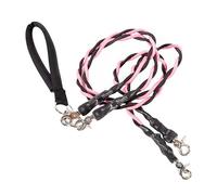 Double Bungee Leash - 1st Step Training Tool,360° Rotation No Tangle Leash for 2 Dogs,Double Bungee Dog Leashs with Padded Handles for Small/Medium/Large Breeds (Pink/Black, M-Up to 40 pounds)