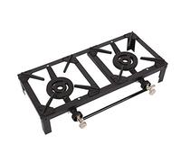 Double Burner Camping Cooker Butane Gas Stove Country Stove Cast Iron 11kW LPG Double Burner BBQ Portable Grill, Boiling Ring Outdoor Camping Propane Catering