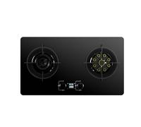 Double-burner Gas Stove,4.5kw tempered glass Frying Pan,Camping Stove with Timing Function,Suitable for Family Outdoor Use(LPG)