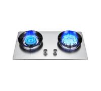 Double-burner Gas Stove,5.2 KW Stainless Steel Stove with LPG/natural Gas Conversion Kit, with Flameout Protection,Suitable for Indoor and Outdoor(NG)