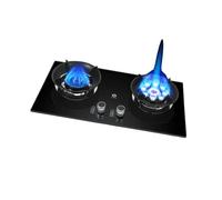 Double-burner Gas Stove,5.2 KW Wok Burner with Flameout Protection FunctionTempered Glass 9-cavity and Fierce Fire,for Home and Outdoor Use(LPG)