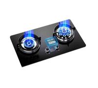 Double-burner Gas Stove,5.2kW Tempered Glass High-fire Frying Stove,with Double-sided Timing,Suitable for Home and Outdoor Use(LPG)