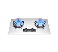 Double-burner Gas Stove,Stainless Steel Easy to clean Stove,Kitchen Stove with Flameout Protection,for Family Camping(NG)