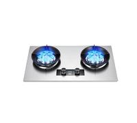 Double-burner Gas Stove,Stainless Steel Easy-to-clean Stove,Kitchen Stove with Timed Flameout Protection,For Family Camping(NG)