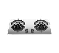 Double-burner Gas Stove,Stainless Steel Panel And All copper Burner,Camping Stove with Flameout Protection Device,for Tabletop or Embedded(NG)