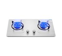 Double-burner Gas Stove with Pure Copper Burner Cover,LPG/natural Gas Dual-purpose,Stainless Steel Cooktop 5.2KW,Suitable For Home Outdoor Cooking(NG)