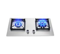 Double Burner Stove,Pure Copper Fire Cover Square Stove,Stainless Steel LPG/NG Dual-purpose Gas Stove,for Home Restaurant and Outdoor 5.2KW(LPG)