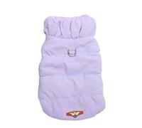 Double-Button Design Warm Cold-Proof Cats Dogs Coat Lightweight Hooded Pet Jacket Winter Schnauzers Poodles Clothing,Purple,M