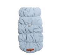 Double-Button Design Warm Cold-Proof Cats Dogs Coat Lightweight Hooded Pet Jacket Winter Schnauzers Poodles Clothing,Blue,XL