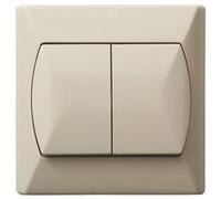 Double Button Light Switch Indoor Click Wall Plate Beige