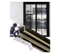 Double Bypass Sliding Door Track Kit, 12.8ft (3.9m), Double Door Hardware for Concealed Installation