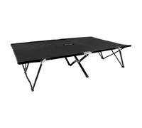 Double Camping Cot Black 193x125x40cm 600D Polyester Steel Frame Foldable 240kg