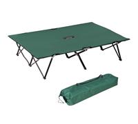 Double Camping Folding Cot Outdoor Portable Sunbed Carry Bag, Green Outsunny