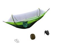 Double Camping Hammock 260x140cm Detachable Barrier & Breathable Polyester 250kg Capacity Outdoor Bed for 2 Adults Foldable Camping Hammock