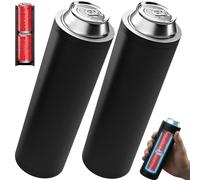 Double Can Insulation Sleeve-Ultra Chill System, Double Tactical Reload Can Holder, Assault Style Slim Cans Cooler Fits Two 12oz Beverage Cans, Beer Soda, Slide & Reload Mechanism(2pcs Black)