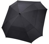 Double Canopy Automatic Open Golf Square Umbrella by HiPPO (Black)