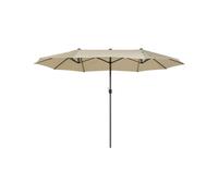 Double Canopy Garden Parasol 2.7 x 4.6 m Beige SIBILLA