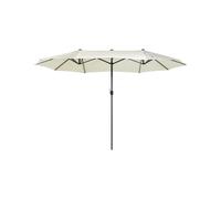 Double Canopy Garden Parasol 2.7 x 4.6 m Light Beige SIBILLA