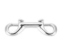 Double Carabiner, Double-End Diving Hook Double-End Clip Hook Stainless Steel Snap-Screw Hook Durable Spring Scuba Diving Buckle, Silver (65mm)