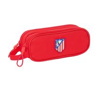 Safta Atletico de Madrid - Double Child's Pencil Case, Children's Pencil Case, Ideal for School-Aged Children, Comfortable and Versatile, Quality and Resistance, 21 x 6 x 8 cm, Red, red, Estándar,