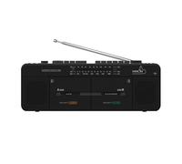 Double Cassette Deck Recorder with FM/SW/MW Radio, MP3/USB/TF Card Playback & One-Touch Recording - All-in-One Vintage Audio Player