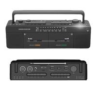 Double Cassette Recorder with AM/FM Radio, MP3/USB Playback, and One-Button Recording for Music and Audio Enthusiasts