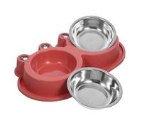 Double Cat Bowl Non Spill Pet Feeder with Moat Design Pp
