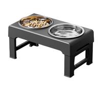 Double Cat Feeder | Height Adjustable to 3 Levels, Raised Feeder for Large Dogs | Raised for Treats - Home, Kitchen, Living Room, Camping