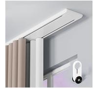 Double Ceiling ain Rail - Aluminum Silent Sliding Track for Living Room Bedroom Hospital - 2.40m (2 x 1.2m) - Smooth Easy Installat & Slish White Design