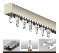 Double Ceiling Curtain Track 260cm - Adjustable 100-500cm Drapery Rod for Room Dividers Living Room & Window Treatments (Champagne Color)