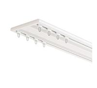 Double Ceiling Curtain Track Rail 1m~5m Heavy Duty Metal Room Divider Screen Ultra Thin Top Mount Window Track with Mute Gliders for Living Room Bedroom Sliding Door(White,3.8M/12.5FT)