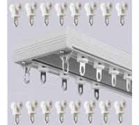 Double Ceiling Curtain Track Set 360cm Aluminum Curtain Rail for Living Room & Bedroom Divider Gray Drop Ceiling Shower Rod Adjustable 2m/3.5m Length Options