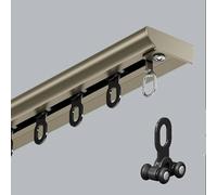 Double Ceiling Curtain Track Set, Heavy-Duty Curtain Rails, Easy Install for Room Divider, 2-Row Track