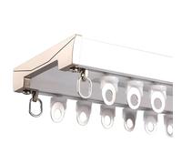 Double Ceiling Curtain Track System 12.5FT/380CM White Quiet Roller Operation Perfect for Curtains Drapes Room Dividers Easy Installation Conjoined Design for Seamless Aesthetics.