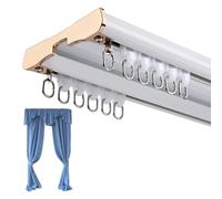 Double Ceiling Curtain Tracks, Adjustable 6.6ft-9.8ft Aluminum Curtain Rods, Sliding Drop Ceiling Ra for Room Privacy, White Color (190cm/6.2ft)