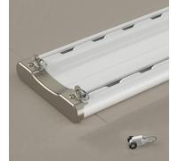Double Ceiling Curtain Tracks, White Aluminum, Adjustable for Drapes, Modern Rods with Smooth Gliding, 500cm (16.4ft), Perfect for Indoor Use, Customizable Length
