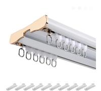 Double Ceiling Track Rod with Rollers for Curtains & Room Divider HeavyDuty Design 0.6m Cream Color Ideal for Privacy Solutions and Home Decor