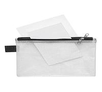 Double Chamber Small Items Bag A6 Clear PVC Zip Black