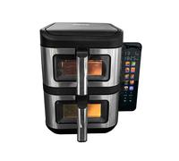 Double-chamber tower fat fryer with windows 2800W