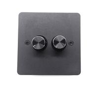 Double Channel LED Dimmer Switches Compact Aluminum Alloys Light Controller 12V Electrical Light Brightness Regulator Gang Dimmer Switches