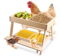 Double Chicken Picnic Table, Large Chicknick Table for Chickens, Mesh Bottom for Easy Cleanup Dry and Easy to Clean Fill, Suitable for Wild Bird, Duck & Squirrel Feeders