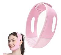 Double Chin Lifting V Line Mask, Reusable Face Strap for Women & Men, V-Shaped Chin Anti-Sagging Strap for Jawline Lifting, Double Chins Reducer for Sleeping, Comfortable & Adjustable Design (Pink)